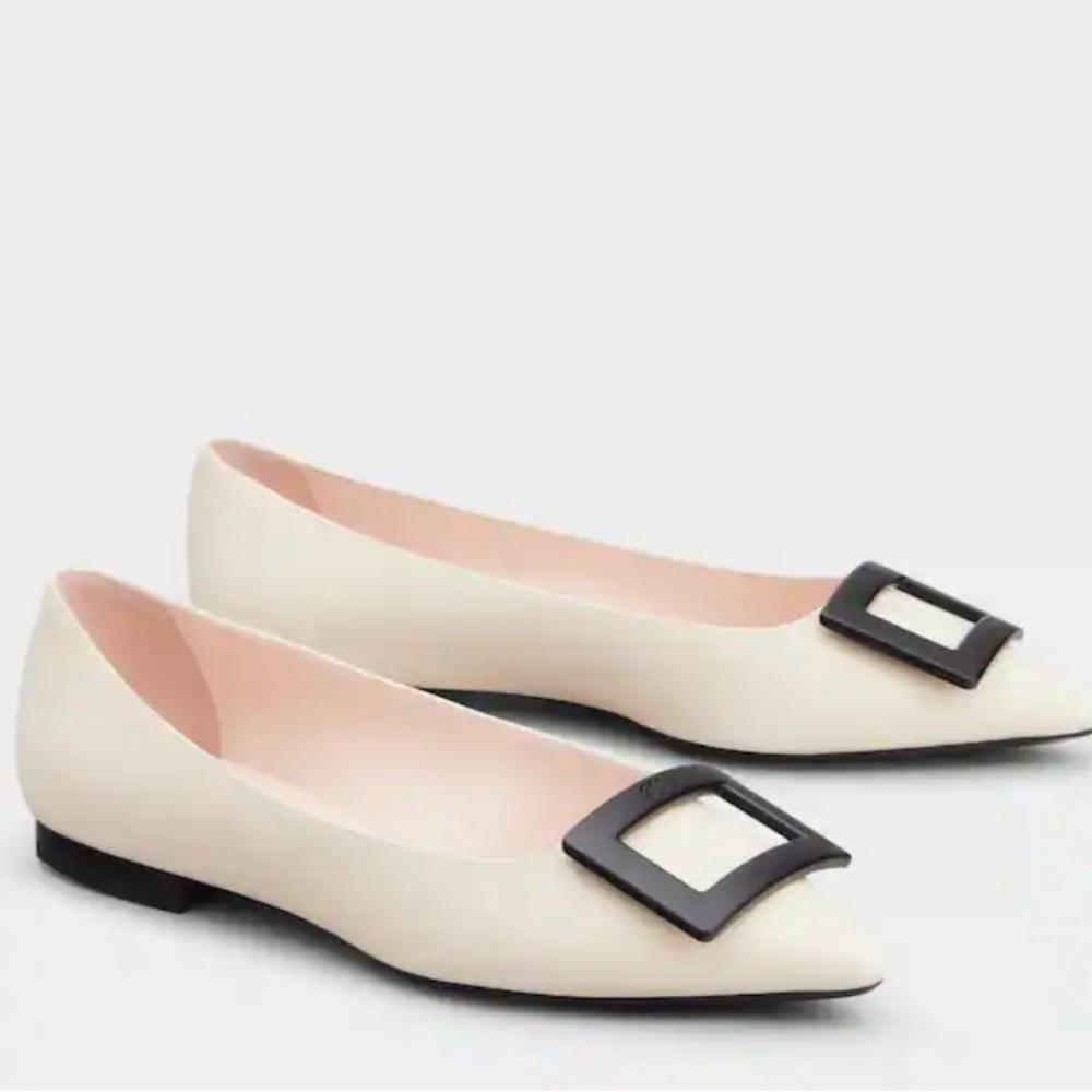 Roger Vivier Gommettine Ballerinas in leather (off-white), size 7, NEW - Picture 5 of 10